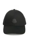 Moncler Cotton Gabardine Baseball Cap With Curved Brim In Black