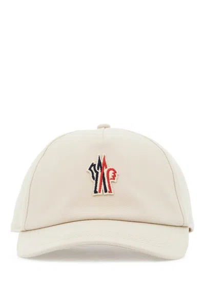 Moncler Baseball Cap With Logo Patch In Cream