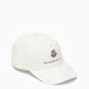 Moncler White Baseball Cap With Logo Men In White