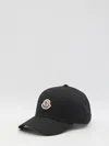 Moncler Logo Patch Adjustable Baseball Cap In Black