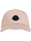 Moncler Logo Patch Gabardine Baseball Cap In Pink
