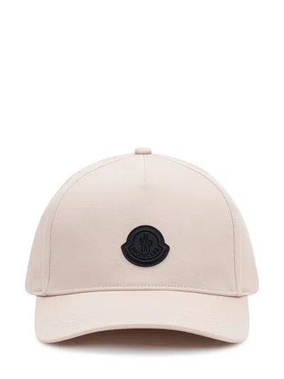 Moncler Baseball Hat With Curved Visor In Pink
