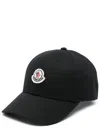 Moncler Logo Patch Baseball Hat In Black