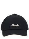Moncler Casual Cap Curved Brim Eyelet Vents In Black