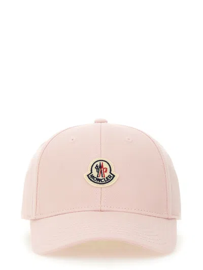 Moncler Baseball Hat With Logo In Pink