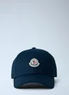 Moncler Logo-patch Cotton-gabardine Baseball Cap In Blue