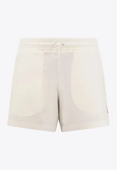 Moncler Basic Logo Patch Shorts In White