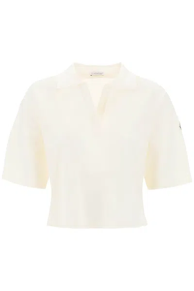 MONCLER MONCLER POLO SHIRT WITH POPLIN INSERTS WOMEN