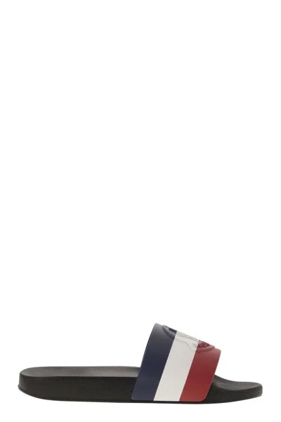 Moncler Basile - Rubber Slides With Logo In Black