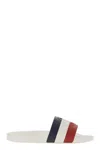 Moncler Basile Embossed Sliders In White