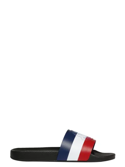 Moncler Basile Black Rubber Sliders In White