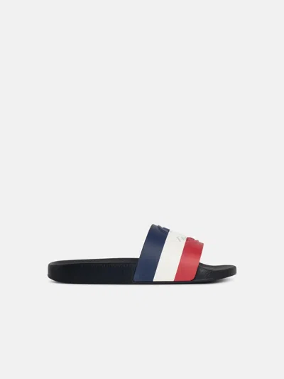 MONCLER 'BASILE' BLACK RUBBER SLIDES