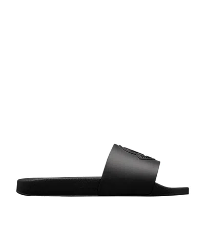 Moncler Basile Flat Slippers In Black
