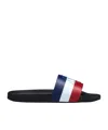 Moncler Basile Logo-embossed Striped Rubber Slides In Multi