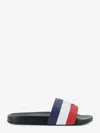Moncler Basile Rubber Sandals With Front Logo Patch In Multi