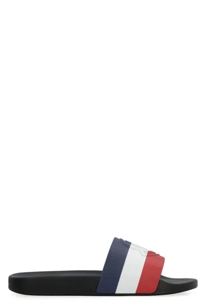 Moncler Basile Sandals Tricolor Logo Strap Outsole In Multi