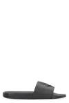 Moncler Basile Slides With Flat Rubber Sole In Black