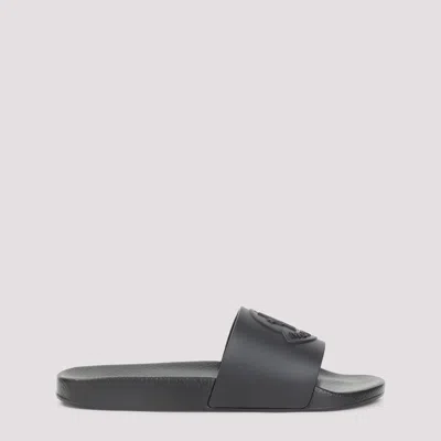 Moncler Basile Slide Sandals Anatomical Strap Logo In Black