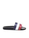 MONCLER BASILE SLIDE WITH ICONIC TRICOLOR BAND