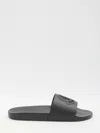 Moncler Basile Logo Rubber Slides In Black
