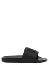 Moncler Basile Logo Embossed Slides In Black