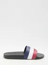 Moncler Basile Striped Pool Slides In Blue