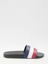 Moncler Basile Striped Pool Slides In Blue