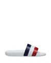 Moncler Basile Embossed Sliders In White