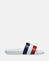 Moncler Basile Embossed Sliders In White
