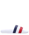 Moncler Basile Embossed Sliders In White
