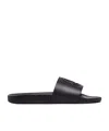 Moncler Basile Logo Embossed Slides In Black