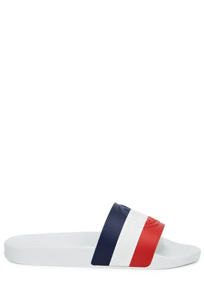 MONCLER MONCLER BASILE STRIPED RUBBER SLIDERS