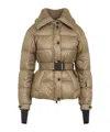 Moncler Polyamide Padded Jacket Adjustable Belt In Brown
