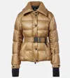 Moncler Padded Ski Jacket With Belt And Hood In Brown