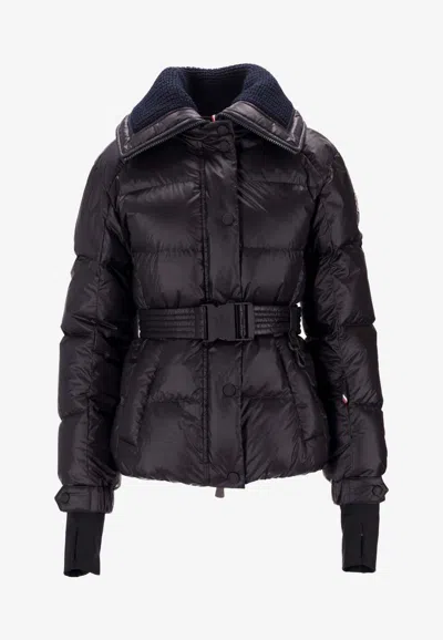 Moncler Bataillouse Belted Padded Jacket In Blue