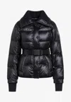 Moncler Bataillouse Belted Ski Jacket In Black