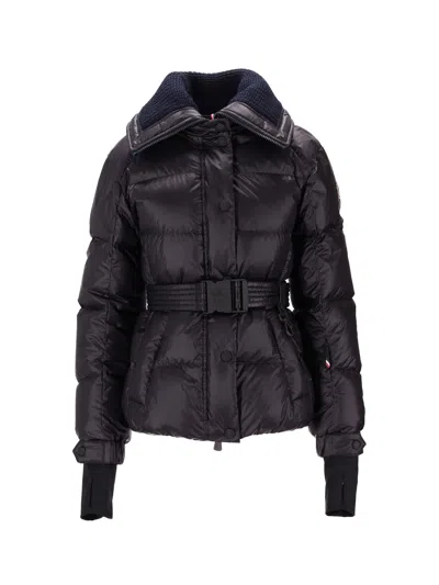 Moncler Bataillouse Belted Padded Jacket In Blue