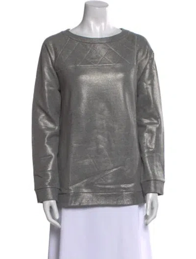 Pre-owned Moncler Bateau Neckline Long Sleeve Sweatshirt In Gray