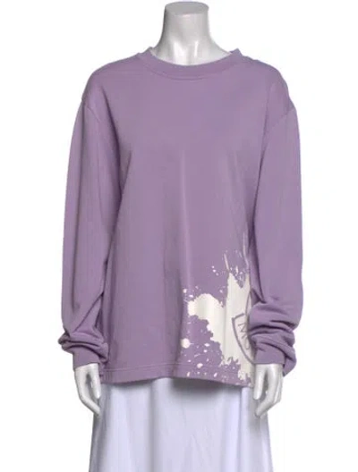 Pre-owned Moncler Bateau Neckline Long Sleeve Sweatshirt In Purple