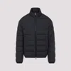 Moncler Quilted Tech Fabric Jacket With Elastic Cuffs In Black