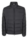 Moncler Quilted Tech Fabric Jacket With Elastic Cuffs In Black