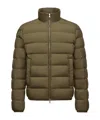 Moncler Collar Puffer Quilted Pockets Coat In Green