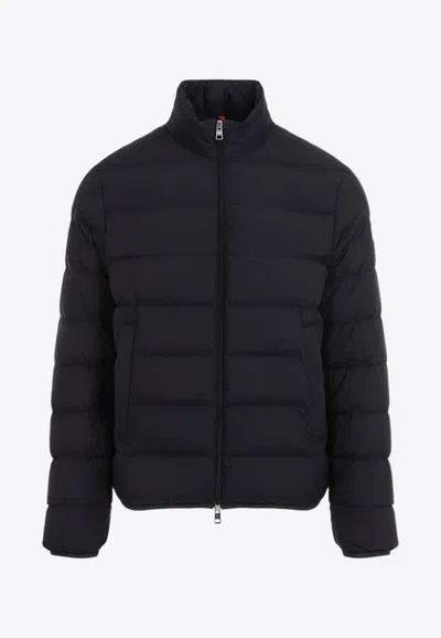 Moncler Black Baudinet Short Jacket In Blue
