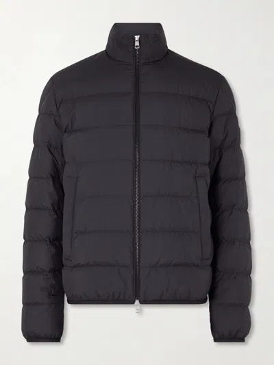 Moncler Malghette Quilted Logo-print Jacket In Blue