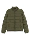 Moncler Collar Puffer Quilted Pockets Coat In Green