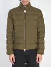 Moncler Men Baudinet Down Jacket With Logo Patch In Green