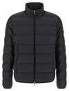 Moncler Quilted Tech Fabric Jacket With Elastic Cuffs In Black