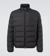 Moncler Quilted Tech Fabric Jacket With Elastic Cuffs In Black