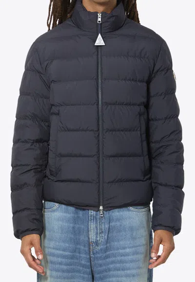 Moncler Montbrocq Removable-hood Puffer Jacket In Blue