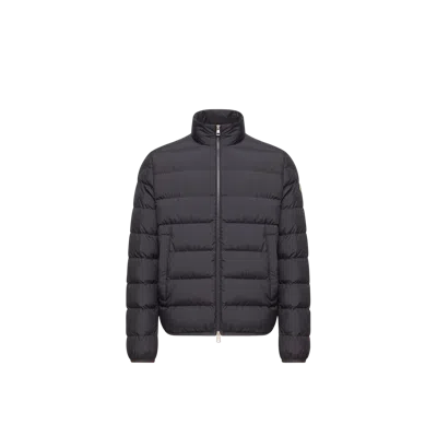 Moncler Baudinet Short Down Jacket, Men, Blue, Size: 7 In Black